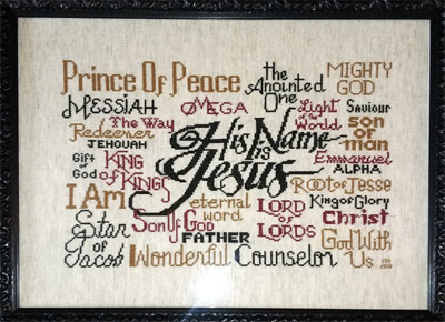 His Name is Jesus stitched by Abby Napier